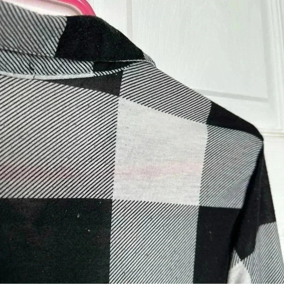 Ardene Button Up Shirt Plaid Black & White Size Large - Picture 16 of 16